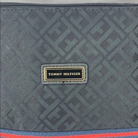 Tommy Hilfiger‎ Black Patterned Zippered Handbag Shoulder Purse - Picture 4 of 7